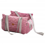 Autosedačka Golden dog 3v1 pre psa 57 x 50 x 36 cm – ružová